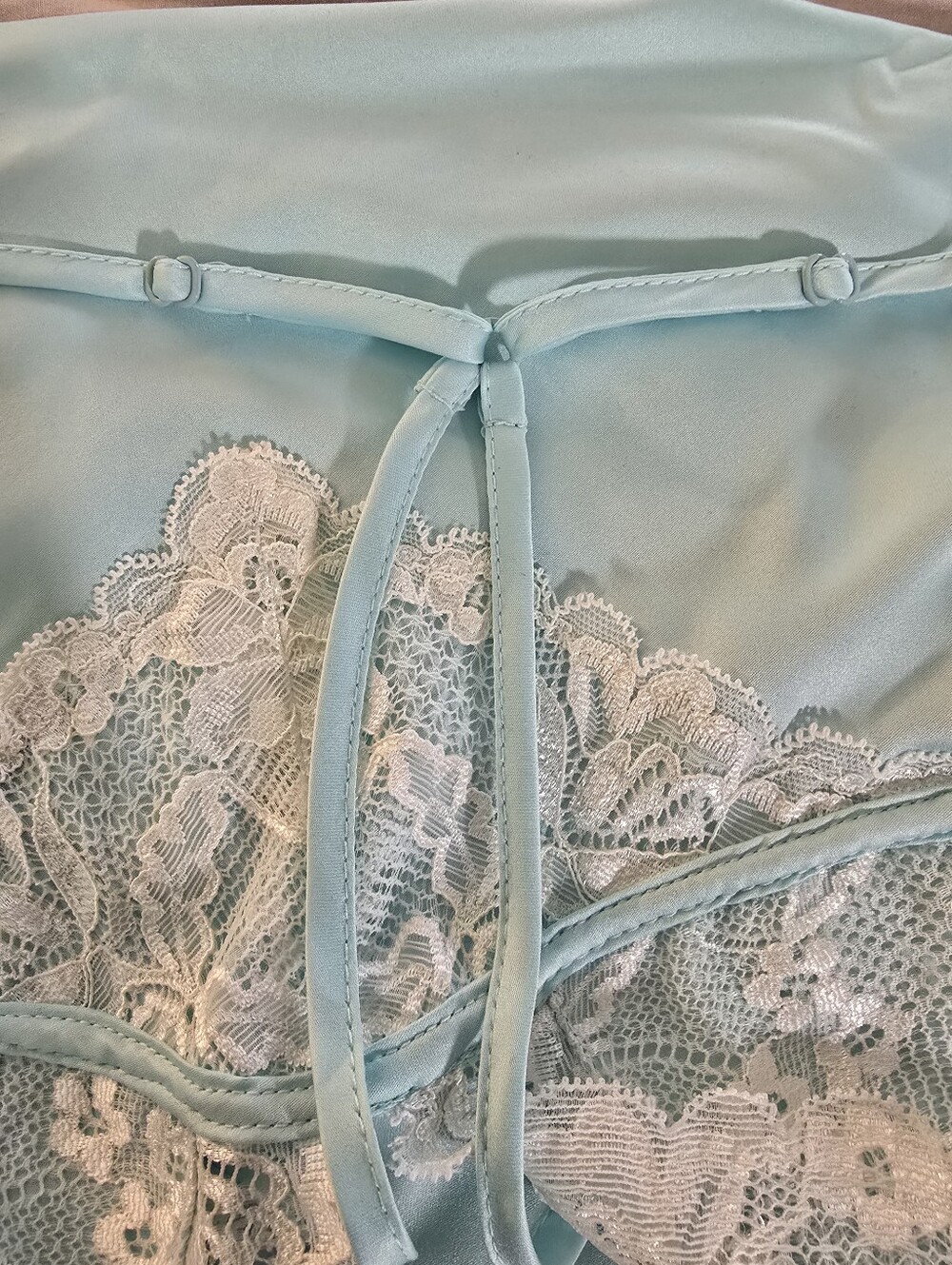 Jezebel Light Blue Lace-Trim Chemise With Adjustable Straps (NWT) - Picture 9 of 14